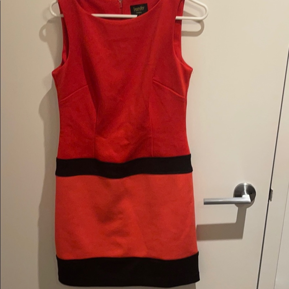 Color block red dress